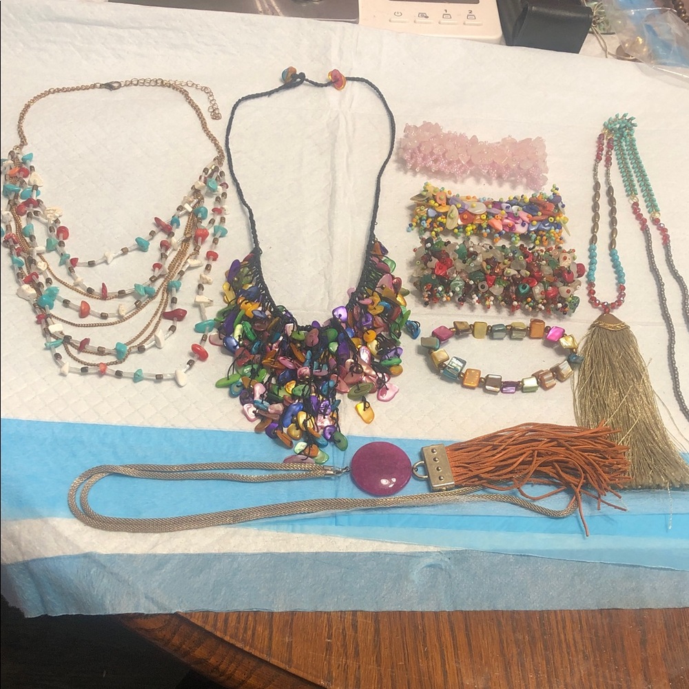 Multicolor Statement Beaded Bib Necklace - Brand